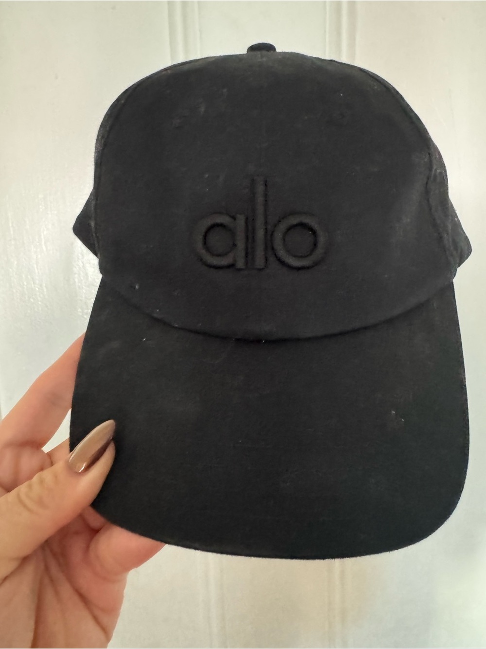 ALO Yoga Black Embroidered Logo Cap